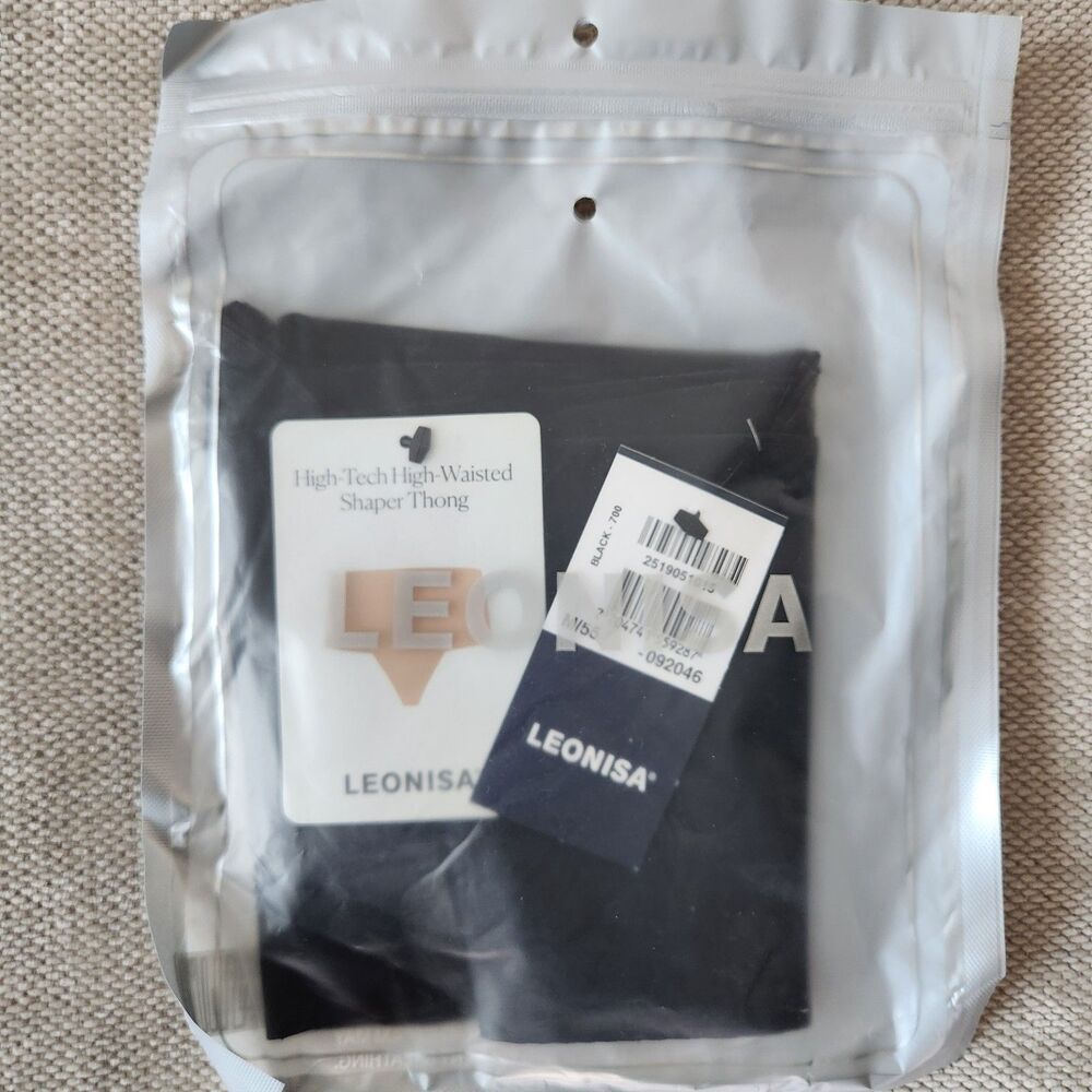 Leonisa Women's M Black High Tech High‎ Waisted Shaper Thong NWT
